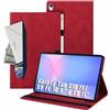 Auslbin Custodia compatibile con Samsung Galaxy Tab S9 FE 10.9 2023 Cover, Tablet in Pelle PU Adatto per Tab S9 FE/SM-X510, Stile Classico in Pelle, Rosso