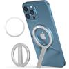 VAWcornic Anello Cellulare Magnetico - Supporto per MagSafe, 360° Rotazione, Anello in Metallo, Staccabile per iPhone 14 PRO Max Plus, 12/13 PRO Max, Telefono Android - Argento