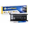 INFOELETTRONICA LO STORE DELLA CONVENIEN INFOELETTRONICA Batteria YRDD6 per Dell Vostro 15 3000 (3580 3581 3582 3583 3584 3585 3590 3591), Dell Vostro 3400 3500 3501 11.4V 42Wh
