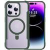 BaronHong Custodia magnetica per iPhone 15 Pro Max, compatibile con Magsafe, supporto girevole con anello magico, custodia traslucida antiurto (verde, iPhone-15-PRO-MAX)