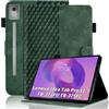 Vkooer Custodia per Lenovo Tab P12 Pro 12.7 Pollici 2024 Tablet, Custodia Premium in Pelle Folio Smart Case con Auto Sleep/Wake, Supporto per Penna, Slot per Schede, per Lenovo Tab P12 Pro 2024, Verde Scuro