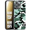 CUSTOMIZZA - Custodia cover nera morbida in tpu compatibile per Oppo Reno 15 F - Reno 15 FS camouflage mimetico militare verde green