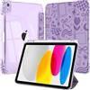 EspZanthic Custodia per iPad A16 11/10a Gen 2025/2022 con portapenne, rosa | Morbido bordo antiurto in TPU, retro trasparente, design sottile, funzione leggio, accensione e spegnimento automatici