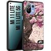 CUSTOMIZZA - Custodia cover nera morbida in tpu compatibile per Xiaomi Mi 11 Lite/Mi 11 Lite 5G giapponese colori morbidi fiori di ciliegio rosa disegnata