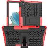 Dlahaby Cover per Samsung Galaxy Tab A8 10.5'' (SM-X200/X205/X207),Protettiva Case Cover in TPU + PC con Funzione di Supporto Custodia per Samsung Galaxy Tab A8 10,5 Pollici 2021 Tablet,Rosso