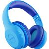 EarFun K2 Cuffie Bluetooth Bambini, Cuffie Wireless Over-Ear, Blu Reale | Limitatore di Volume 85/94 dB, 40 Ore di Autonomia, Pieghevoli e Regolabili per Scuola/Tablet/Viaggio, Bluetooth 5.4