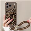 AICISINGN Custodia protettiva per iPhone 17 Pro con cinturino in cordino, motivo leopardato, custodia protettiva per iPhone 17 Pro, 03