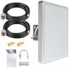 HzFitInc Antenna a pannello 2,4 G 5 GHz 5,8 G 2 x 2 MIMO Dual Band per antenna direzionale esterna con cavo di prolunga da 10 piedi SMA maschio e adattatore RP-SMA per ricezione WiFi a lungo raggio