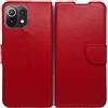 senza marchio Custodia compatibile con XIAOMI Mi 11 Lite/Mi 11 Lite 5G M2101K9AG / MI 11 LITE NE / 2109119DG COVER CASE STAND FLIP LIBRO magnetica GEL TPU ECO PELLE protezione portafoglio vano card (Rosso)