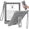 YoungWin Custodia in silicone per Kindle Paperwhite 7th Gen 2015 Release, Grigio | Cinturino da polso, robusto, robusto, antiurto, cavalletto