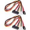 OTOTEC 2 Cavi SATA Alimentazione Dati 2 In 1 22 Pin (7+15) SATA Maschio A Femmina Cavo Di Prolunga Dati E Alimentazione Combinato Accessori Per Modding Custodia PC Scheda Madre Disco Rigido