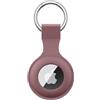 Meliya AirTag Portachiavi per Apple Airtag, Silicone Custodia per Airtag Apple con Portachiavi, Cover Protettiva per AirTag per Zaini e Animali Domestici (Viola fumo)