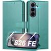 Mofurd Cover per Samsung Galaxy S26 FE Libro in Pelle PU, [con 2 Pezzi Pellicola Vetro Temperato] Custodia Portafoglio Antiurto [Blocco RFID] [Funzione di Supporto] [Slot Schede], Verde
