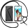 ISOI Cover con Cordino per Samsung Galaxy A13 5G, Custodia Trasparente con Collana Tracolla Laccio Collo Ultra Sottile Morbido TPU Silicone Antiurto AntiGraffio Case, Nero