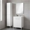 Dmora set Mobili Bagno Fryeburg Bianco Lucido Specchio Incluso 2 Ripiani, 4 Ante