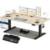 Homall Scrivania Regolabile in Altezza 180x80 cm con Porta USB, Beige+Nero | Standing Desk con 6 Tasti Memoria Altezza, 2 Ganci e Cassetto Cavi, Ergonomica, Elettrica Scrivania Gaming，Scrivania Ufficio