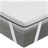 BedStory 10CM Topper Matrimoniale 160x200 cm,Topper Memory Foam Matrimoniale con infuso di Carbone di Bambù, Coprimaterasso con rivestimento rimovibile e lavabile, Correttore Materasso