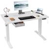 JUMMICO Scrivania Elettrica Regolabile in Altezza 140 x 80 cm con Cassetto e Gancio, Bianco