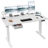 JUMMICO Scrivania Elettrica Regolabile in Altezza 160 x 80 cm con Cassetto e Gancio, Bianco