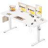 TRIUMPHKEY Elettrica Scrivania Regolabile in Altezza 180x80cm Bianco | Gestione cavi, Type-C. 3 memorie e anticollisione. Regolazione fluida, silenziosa, ergonomica ufficio/casa.