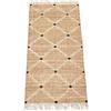 DRW Tappeto rettangolare in iuta e cotone, beige, 1 x 80 x 160 cm