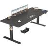 TRIUMPHKEY Scrivania Elettrica 200x80 cm Nero+Nero con Pannello Smart | 3 memorie, promemoria postura, USB, 2 ganci, cavi, regolazione fluida e silenziosa, design standing ergonomico ufficio/casa