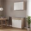 Dmora Cucina Fusuya Bianco un Cassetto 3 Ripiani, Elettrodomestici non inclusi, Cucinino Apertura Battente, Scorrevole