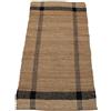 DRW Tappeto rettangolare in iuta e cotone, beige e nero, 1 x 80 x 160 cm