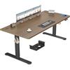 TRIUMPHKEY Scrivania Elettrica 180x80 cm Noce+Nero con Pannello Smart | 3 memorie, promemoria postura, USB, 2 ganci, cavi, regolazione fluida e silenziosa, design standing ergonomico ufficio/casa