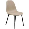 Dmora set di Sedie Luanco Beige 4 Sedie Imbottito, Effetto Corda