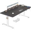 TRIUMPHKEY Scrivania Elettrica 180x80 cm Nero+Bianco con Pannello Smart | 3 memorie, promemoria postura, USB, 2 ganci, cavi, regolazione fluida e silenziosa, design standing ergonomico ufficio/casa