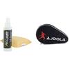 JOOLA Set di Pulizia PRO Cleaner, Spugna detergente per Ping Pong, Trasparente, 125ml & Custodia per Racchette da Ping Pong "Pocket Double", per 2 Racchette, Impermeabile, Nero/Rosso, 28 x 17 x 4 cm