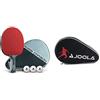 JOOLA Rosskopf Carbon racchetta da ping pong professionale, omologata ITTF & Custodia per Racchette da Ping Pong, Impermeabile, Nero/Rosso, 28 x 17 x 4 cm