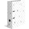 HERMA Registratore a leva con anelli Stelle con motivo Bianco con stelle grigie, A4, dorso 7 cm, cartonato, colori