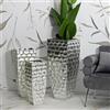 Dmora Set di 3 vasi Iguazu, Complemento d'arredo, Anfora, Accessorio d'arredo, 38x38 h91 cm, Argento
