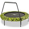 Exit Toys EXIT Tiggy Trampolino ø140 cm, con barra di sostegno, rotondo, trampolino per bambini, nero/verde