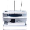 OEM Supporto a 2 livelli per router Wi-Fi da posizionare dietro il televisore, ideale per casa e ufficio, con spazio per cavi, colore bianco
