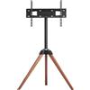 OEM Support TV a treppiede per televisori piatti e curvi, fino a 45 kg, con funzione di rotazione di 18°, tavolino portatile per TV con gambe in legno, ideale per camere da letto, soggiorni e studi