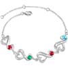 Lam Hub Fong Bracciale Donna Personalizzato Bracciale a Cuore con Incisione 2-7 Nomi Braccialetti Madre Figlia Regalo per la Festa Della Mamma Compleanno Natale