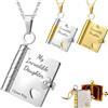 zyinoant Collana a libro con scritta For Daughter-My Incredible Daughters, con 6 pagine di informazioni incise, personalizzabile