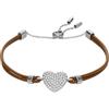 Fossil Bracciale da donna in pelle o semiprezioso con chiusura a cursore