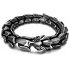ATEIELLI Bracciale Uomo Acciaio Inox Rock RetroTesta di Drago Vichingo Largo | Retro Gotico ,Design Rock Punk ,Maschile Robusto ,Catena Pesante da Polso ,Finitura Brunita