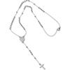 MAJALE Rosario cattolico dorato o argentato, rosario con perle in acciaio inox, collana di preghiera, collana medaglia, simbolo di protezione, gioiello religioso