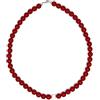 NADIR Collana Donna Pasta di Corallo Rosso con Perla Bianca Coltivata Centrale 43 cm