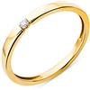 Miore Anello Donna Fedina con Diamante Naturale, Oro Giallo 9KT | Anello di fidanzamento da donna in Oro Giallo 9KT, con diamante naturale da 0,03 ct.
