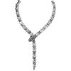 EVER FAITH Collana a serpente per donne ragazze punk rock vivid snake regolabile, 62.5 cm, Cristallo