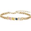 ALBERTBAND Bracciale Personalizzato con Pietre di Nascita da Donna Bracciale con Nome Catena Regolabile Gioiello Regalo per Mamma Moglie Amica
