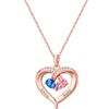 ZqlDDayUP Collane con nome personalizzato Pendente a forma di cuore Collana personalizzata con 2 nomi e 2 pietre natali Collana con pendente per coppia per donna, gioiello personalizzato da regalo