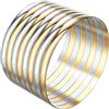 Linkidea Set di bracciali XXL da donna da 80 mm (3,15), bracciali impilabili in acciaio inossidabile color oro e argento larghi 6 mm - Adatti a polsi con larghezza da 110 a 118 mm