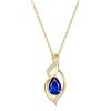 FANCIME Collana Donna Argento 925 Placcato Oro Pietra Nascita | Design Doppia Torsione Ciondolo Goccia Gioielli Regalo Donna Ragazza
